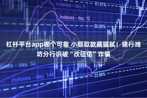 杠杆平台app哪个可靠 小额取款藏猫腻！建行潍坊分行识破“改征信”诈骗