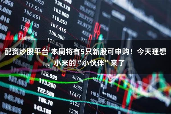 配资炒股平台 本周将有5只新股可申购！今天理想、小米的“小伙伴”来了